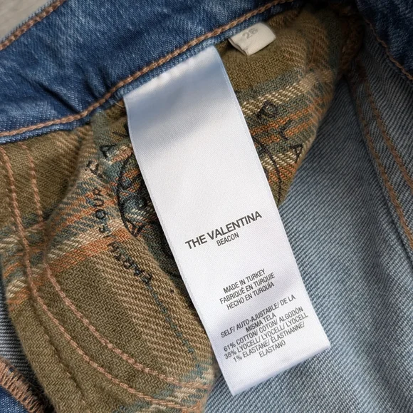 Favorite Daughter The Valentina Super High Rise Fitted Flare/ Medium Blue- 26/27 - Picture 5 of 6